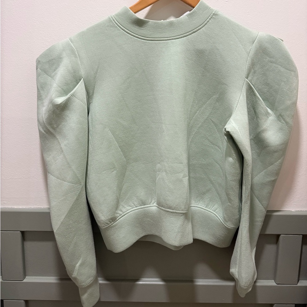 HUNTER BELL Mint Puff-Sleeve Sweatshirt